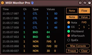 MIDI Monitor Plus screenshot