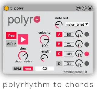 polyrhythm to chord generator - polyr screenshot