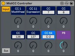 Midi CC Controller - Sustain in Midi Clips screenshot