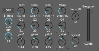 Quad resonance filter screenshot