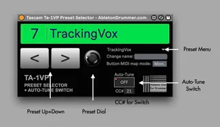 Tascam TA 1 VP Preset Selector screenshot