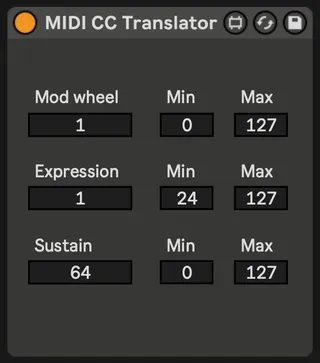 MIDI CC Translator screenshot