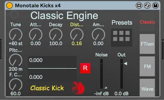 Monotale Kick Drum Synth Engines screenshot
