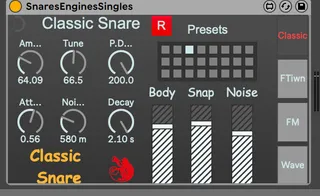 Snare Drum Synth Engines screenshot