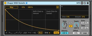Shaper MIDI Note On only screenshot