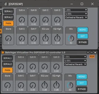 Behringer Virtualizer Pro DSP2024P CC-controller screenshot