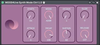 MOOD4Live Synth Mode Ctrl screenshot