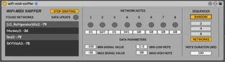 WiFi-MIDI Sniffer screenshot
