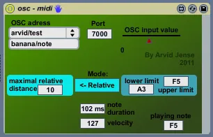 simple OSC to Midi screenshot